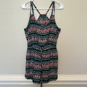 BeBop Womens Floral Romper Size Medium Multi Color Thin Straps Lightweight